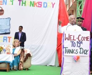 Governor presided over the Thanksgiving Day program organized at Sarah in Dharamshala.