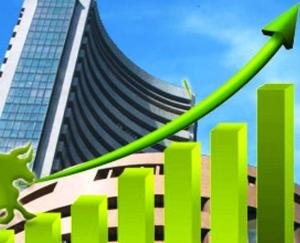 stock market open on green mark