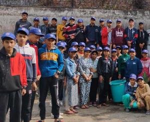 On the second day of NSS camp at Dadasiba School, students took the oath of cleanliness