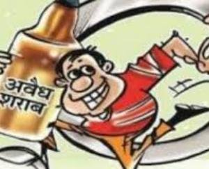 Police caught 7 bottles of illegal country liquor from shop in Valbhal