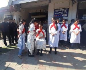 Red Ribbon Club celebrating AIDS Awareness Week at Sharan College