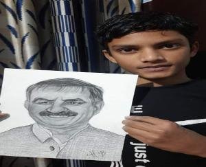 Himanshu Bhatti made a sketch of Himachal's new Chief Minister Sukhwinder Singh Sukhu