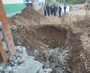  Deep pit dug near civil hospital, debris fell on laborer, injured
