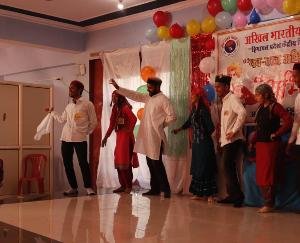 Students danced at ABVP's felicitation ceremony in Himachal Pradesh Central University