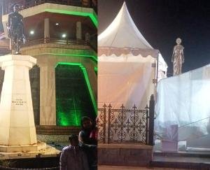  After the instructions of the CM, the statues of Mahatma Gandhi, Indira Gandhi and Parmar started shining on the ridge ground.