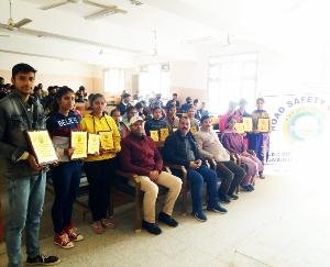 The principal of the college honored the students who were winners in various competitions