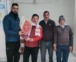 Surendra Thakur became the chairman of State Agricultural Service Cooperative Societies Employees Union for the second time