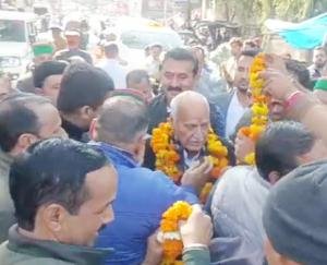 NPS Employees Federation Block Kangra welcomed Agriculture Minister Chaudhary Chandra Kumar
