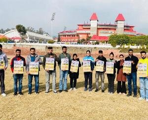 International Kabaddi player Pushpa Rana released the poster of ABVP District Kangra District Conference Trigart Yuvotsav