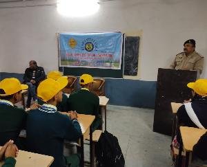 Students made aware on road safety in Jwalamukhi Vidyalaya
