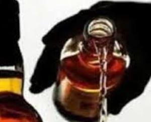 Police recovered 24 bottles of country liquor from a person during blockade