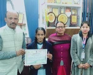 Sujain, a student of GAV Public School, secured first place in the painting competition.