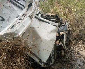 Two youths died in a car accident on the Dwarach-Kalog road in Nithar sub-tehsil.