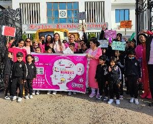 Pink Walk organized on the occasion of International Women's Day at Solan Public School