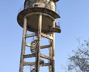 The water tank is leaking just 20 meters away from the department's office