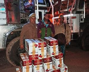 सेब की पेटियों से 1 क्विंटल 23 किलो भुक्की बरामद