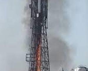 Fatehpur: Airtel mobile tower fire in Dhameta