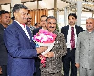  Union Energy Minister RK Singh reached Shimla, CM welcomed