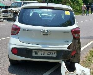 Jwalamukhi: The car collided with the vehicle of the district pilot running in the Deputy Chief Minister's convoy