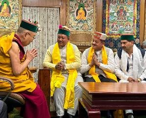 Dharamshala: Revenue Minister Jagat Singh Negi met the Dalai Lama