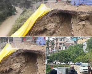Shimla: Highway closed due to landslide near Theog, traffic diverted to alternate routes