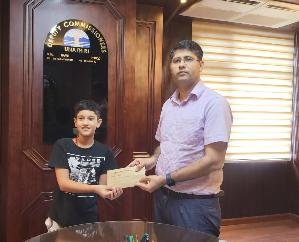 Una: Pranav donated 51 hundred rupees from his piggy bank to CM Relief Fund