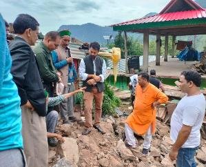  Rampur: Kaul Negi took stock of the damage in the disaster affected villages of Rampur