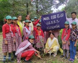 Monal Eco Club of Chinese Secondary School Kunihar planted saplings 111 222