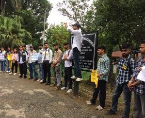 AVBP protests in Dharamshala College regarding facilities