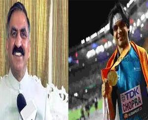 CM Sukhu congratulated Neeraj Chopra on winning gold medal