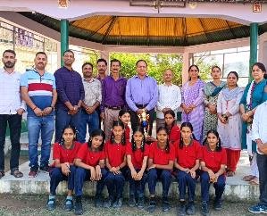 Kunihar: Girls of Bavasi School topped the district in one-act competition.