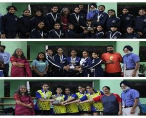 Emerald Heights International School Indore won the overall champion trophy in badminton. 123