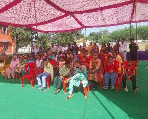 Physiotherapy for 70 disabled children was conducted in Girls School, Indora