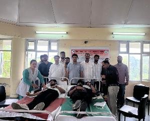 Blood donation camp organized by NSUI unit Nauni University