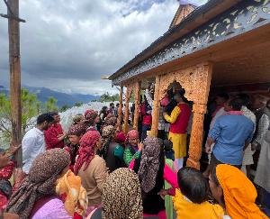 Jubbal-Kotkhai: Kailath Maharaj sits in his new temple in Solang.