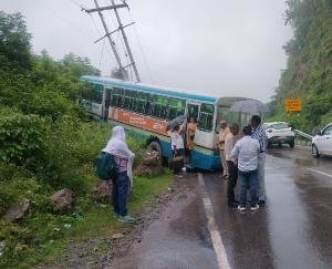 Haryana Roadways bus goes through uncontrolled electricity pole