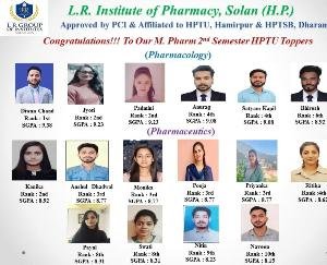 M.Pharm students of LR Institute of Pharmacy, Solan performed excellently in Hamirpur Technical University examination