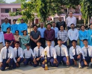 The winning team in Kabaddi in the Under-19 school category competition got a warm welcome in the school Chanaur.