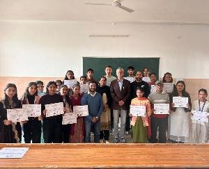 Vocational course certificates distributed to college students in Jaisinghpur