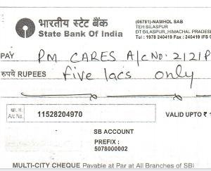 कामधेनु हितकारी मंच बिलासपुर ने दिया पांच लाख का योगदान