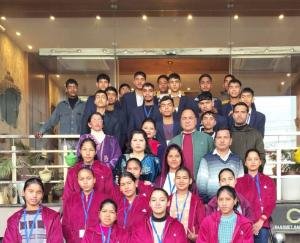 Children awarded the status of Children of the State paid obeisance at the Golden Temple on the second day of the tour*