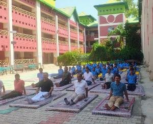 NCC cadets enthusiastically celebrated International Yoga Day at Government Degree College, Indora.
