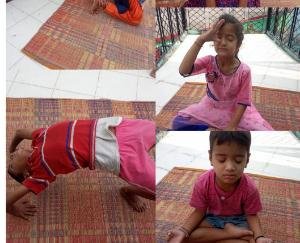 वरिष्ठ माध्यमिक विद्यालय सरयांज में हिंदी निबंध प्रतियोगिता कर मनाया गया योग दिवस 