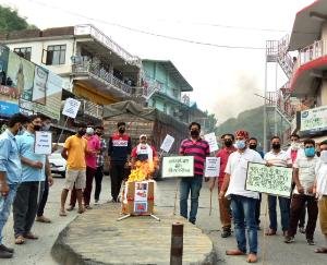 राष्ट्रीय स्वयंसेवक संघ ने फूँका चीन के राष्ट्रपति का पुतला 