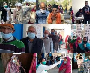 102-year-old Santram and many other veteran voters cast votes