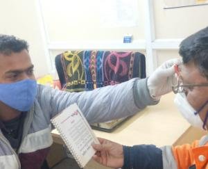 Conducting eye check-up for drivers