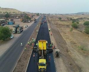 Central government's new record, 25.54 km highway made in 18 hours