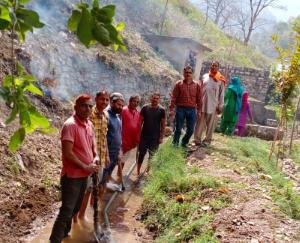 Local people cleaned the source of water in Samyanti